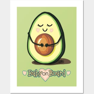 Baby on Board Avocado Mama Posters and Art